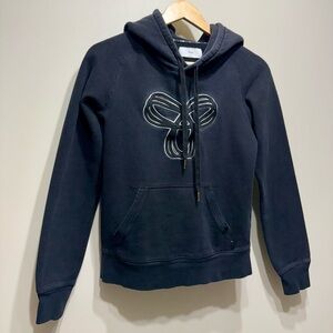 TNA Aritzia Classic Comfy Casual Pullover Logo Hoodie Sweater Top Black